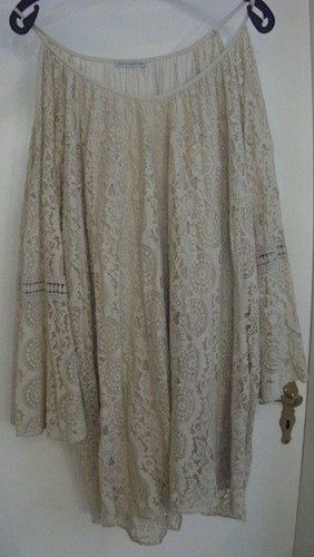 Boho-Spitzen-Long-Tunika,Off